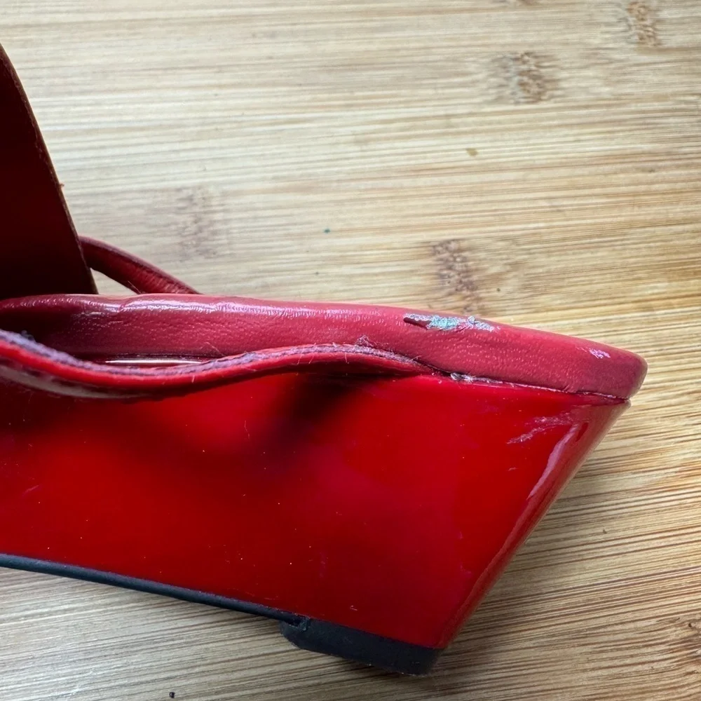 GUC Ralph Lauren Red Leather‎ Sandals Size 6.5 - Picture 8 of 8
